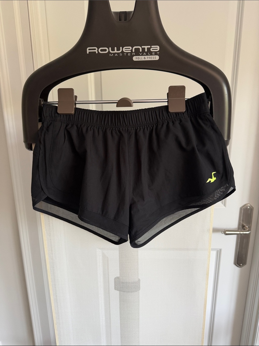 Hollister Black Women's Athletic Shorts with Neon Logo
